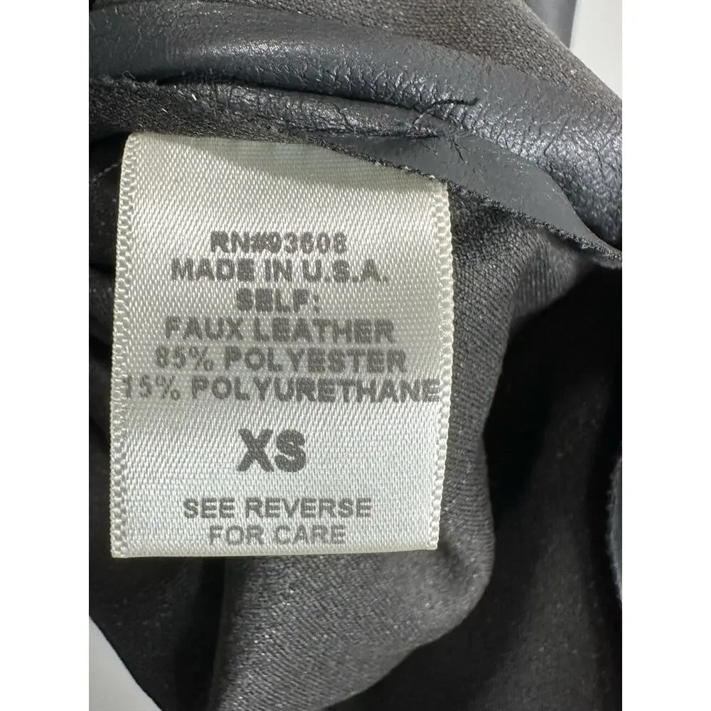 Matty M NWT Women’s Black Faux Leather A Line Midi Skirt size XS